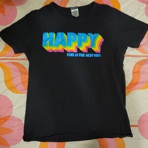 Trippy Baby tee Says happy vibe is the best vibe in rainbow 🌈
